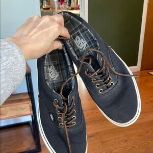 Vans Black Sneakers with Canvas Upper and Rubber Sole